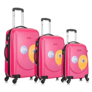 Monaco, kofer, set 3 komada, ABS, pink