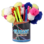 Elegant, hemijska olovka pom-pom, neon, plava - Slika 2