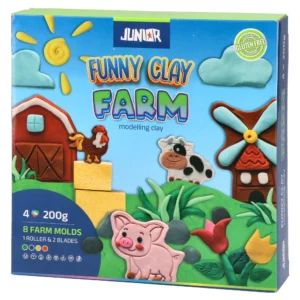 Funny clay, masa za oblikovanje sa kalupima, velika, miks, farm