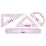 Gleam, set lenjira, gliter, fleksibalni, roze, 15cm, 4K - Slika 2