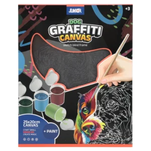 Graffiti canvas, blind ram sa skicom, pas, crna, 25x20cm