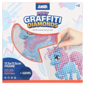 Graffiti diamonds, blind ram sa bockalicama, poni, bela, 17,5x17,5cm