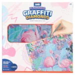 Graffiti diamonds, blind ram sa bockalicama, flamingo, bela, 30x30cm