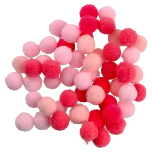 Crafty pom, kraft pom pom, roze, 10mm, 120K