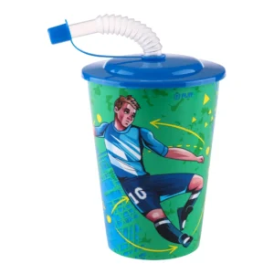 Tubule, čaša sa cevčicom, Football, 450ml