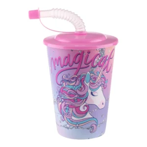 Tubule, čaša sa cevčicom, Unicorn, 450ml