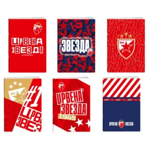 Premium 50, sveska sa UV lakom, 50 listova, Crvena zvezda - odaberite linijaturu