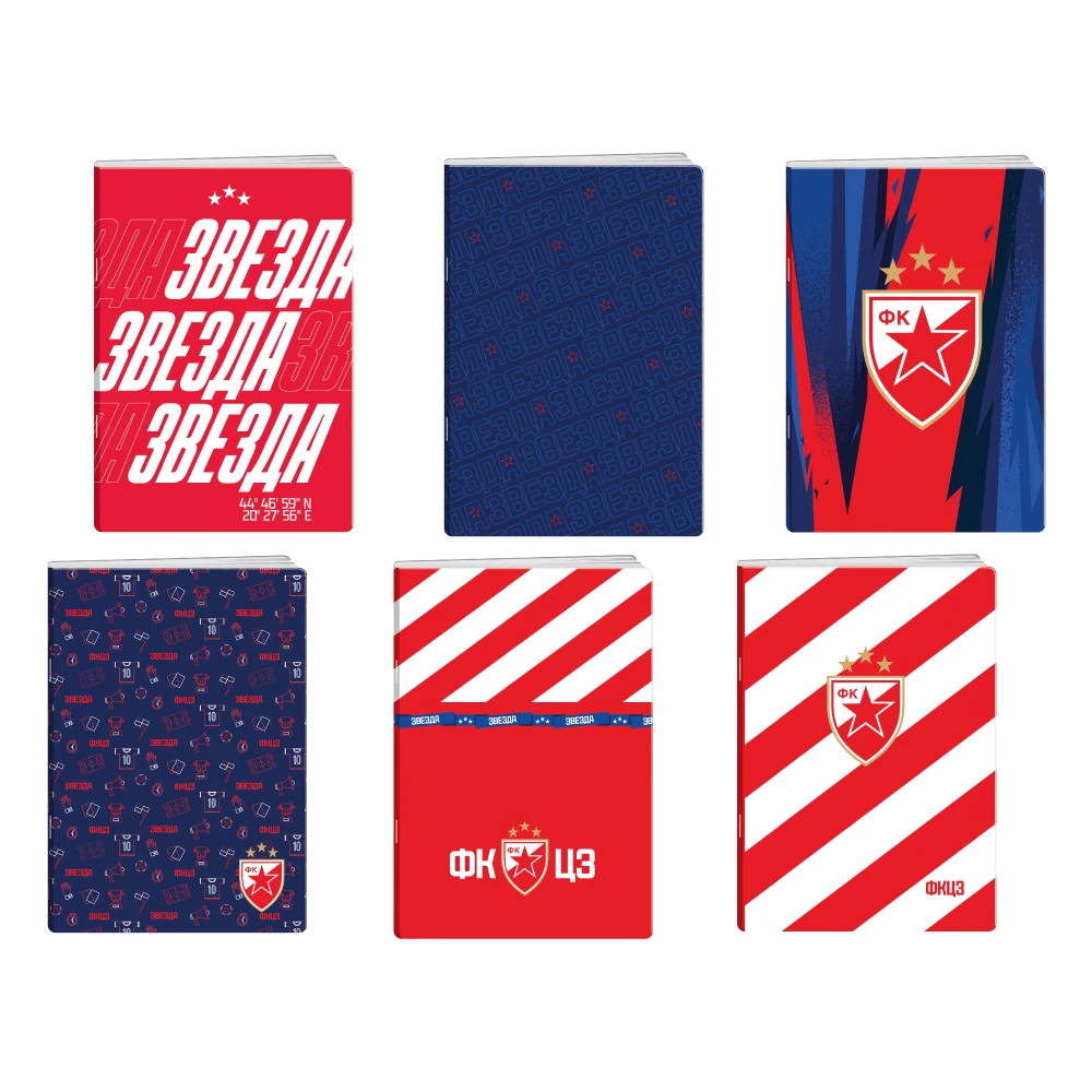 300100_001.webp Premium, sveska sa UV lakom, Crvena zvezda, 50 lista - odaberite format - Slika 1