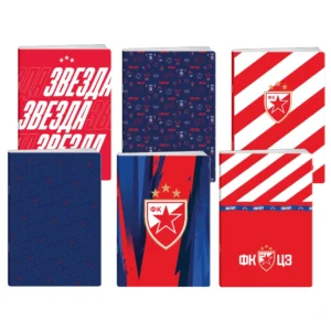 Premium, sveska sa UV lakom, Crvena zvezda, 50 lista - odaberite format