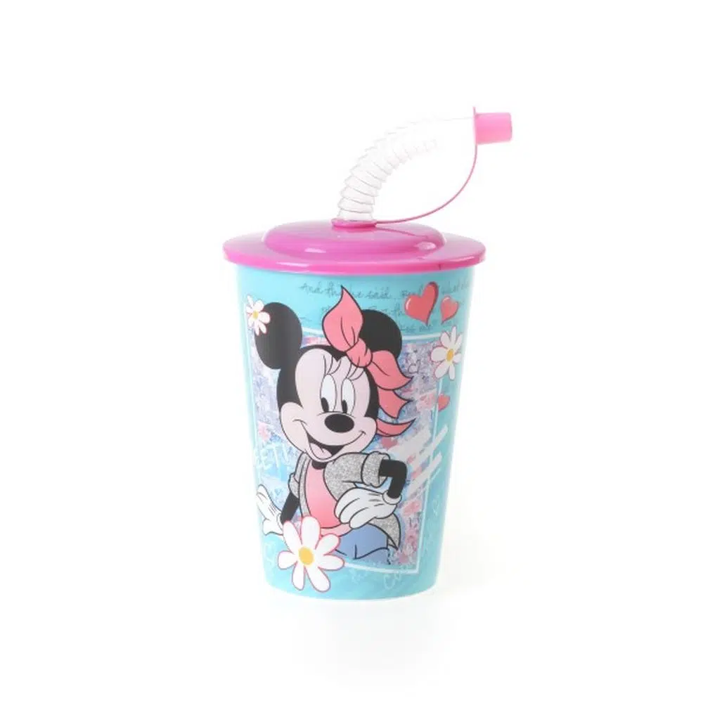 318826_001.webp Tubule, čaša sa cevčicom, plastična, Minnie Mouse, 450ml - Slika 1