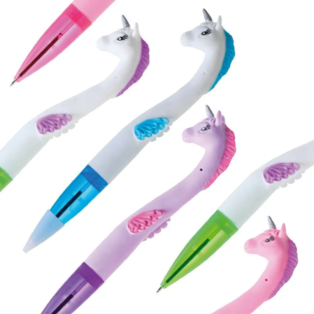 411450_001.webp Squeezy pen, hemijska olovka, gumena, jednorog, miks - Slika 1