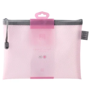 Zippit mesh M, fascikla sa zipom, 23x17.5cm, roze