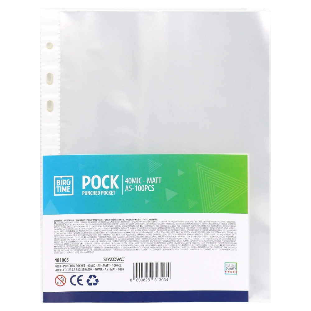 481003_001.webp Pock, folija za registrator, 40mic, A5, mat, 100K - Slika 1