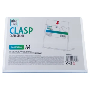 Clasp, stalak za kartice, A4, horizontalni, providan