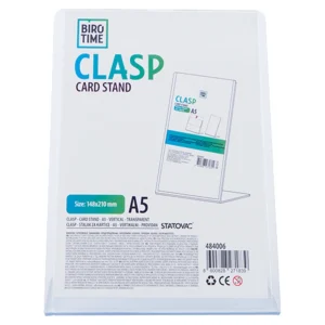 Clasp, stalak za kartice, A5, vertikalni, providan