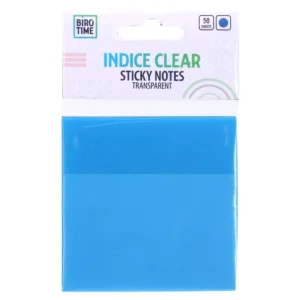 Index Clear, blokčić, samolepljiv, 50 lista, transparent, plava