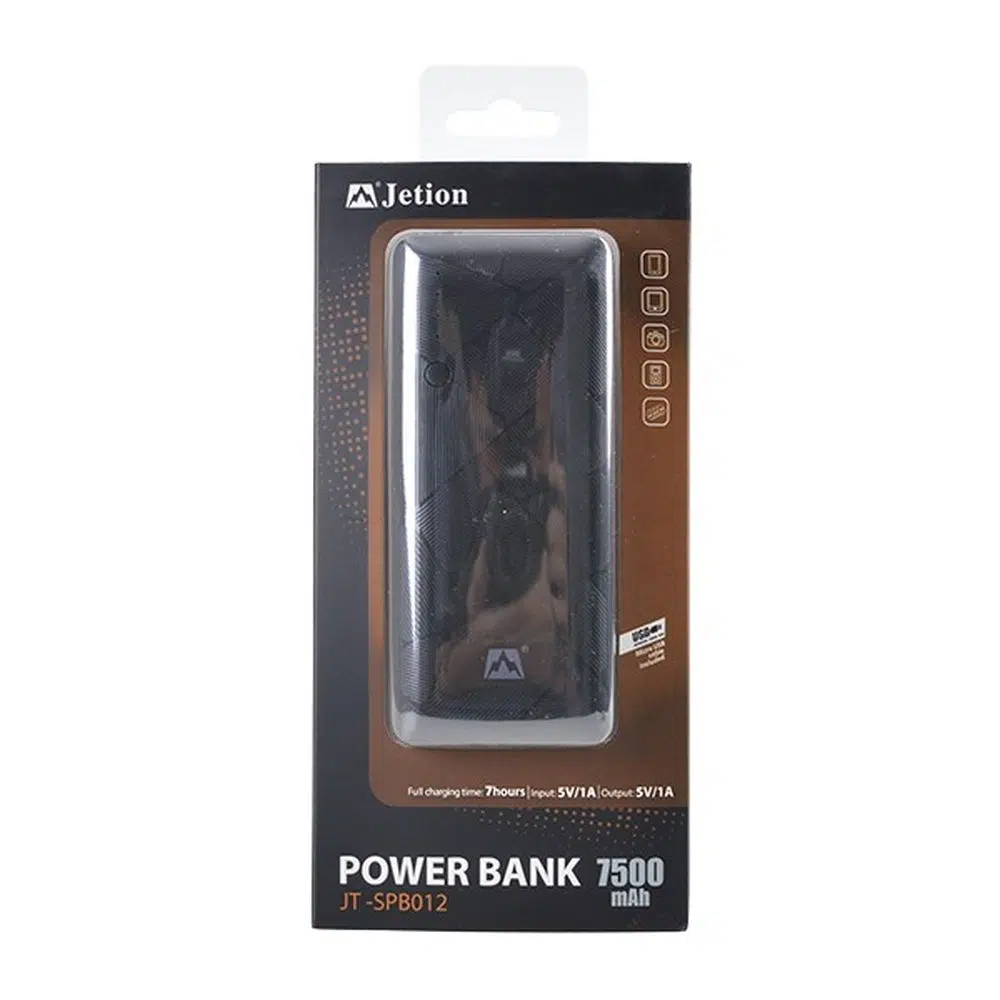 496347_001.webp JT- SPB012, eksterna baterija, 7500mAh, crna - Slika 1