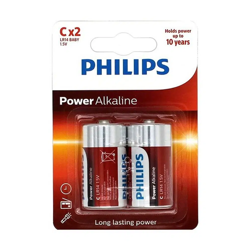 496462_001.webp Baterija, alkalna, LR14 C, Philips, 2K - Slika 1