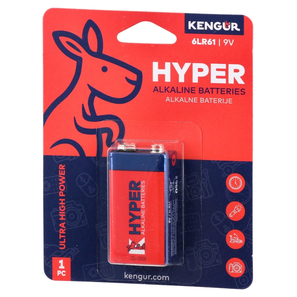 496494_000.webp Hyper, alkalna baterija, 6LR61 9V, Kengur, 1K - Slika 1
