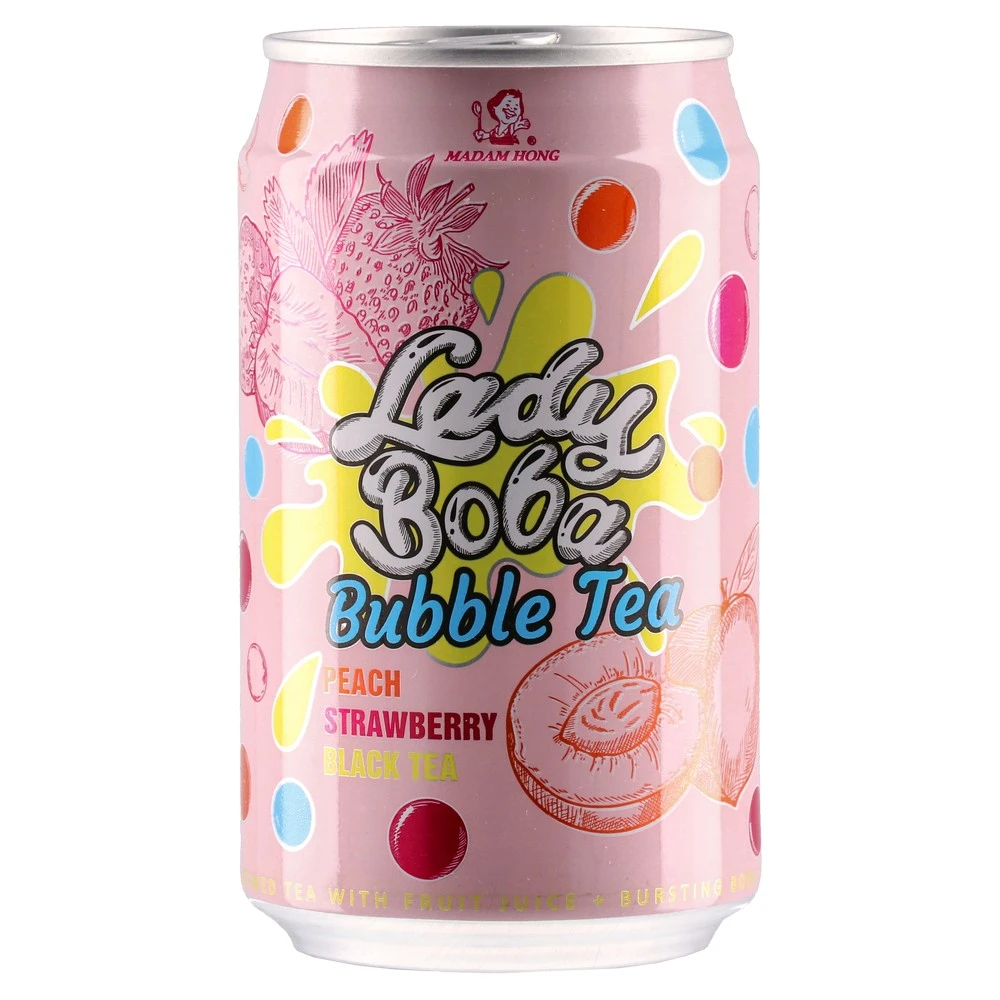 514067_001.webp Madam Hong, osvežavajuće bezalkoholno piće sa ukusom jagode, Bubble Tea, 320ml - Slika 1