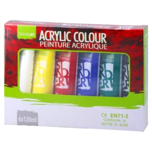 Standart acrylic 6, akrilna boja, set, 6 x 120ml, 6K
