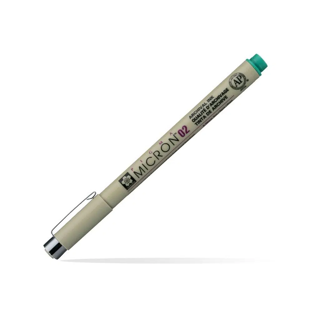 672032_001.webp Pigma Micron 02, liner, green, 29, 0.3mm - Slika 1