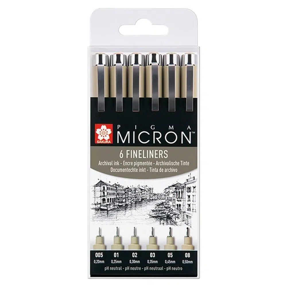 672081_001.webp Pigma Micron, liner, set, black, 6K - Slika 1