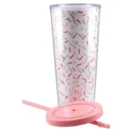 Style Trend, čaša sa cevčicom, plastična, metalik, 710ml, miks - Slika 4