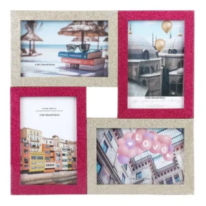 Multiphoto, ram za fotografiju, šljokice, roze-zlatna, 10x15cm