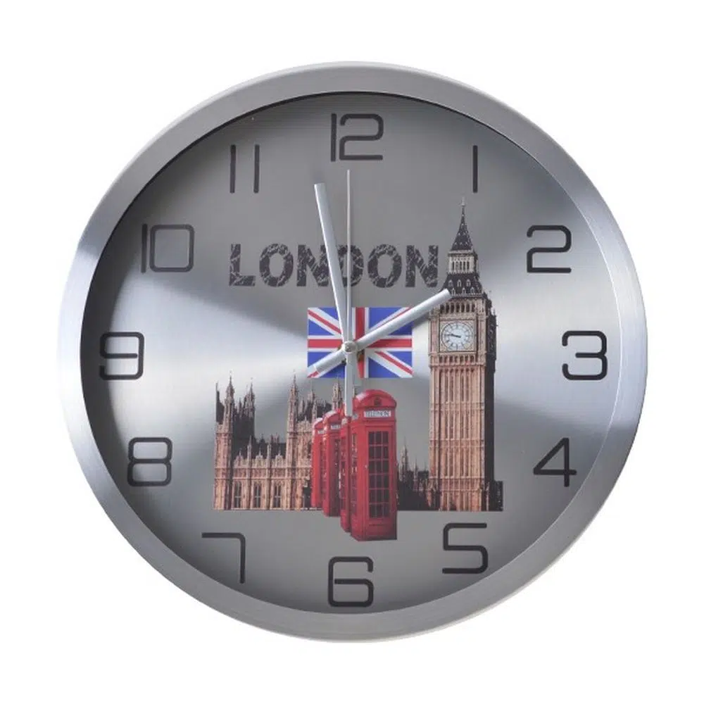 709130_001.webp Urban Time, zidni sat, metalik, London - Slika 1