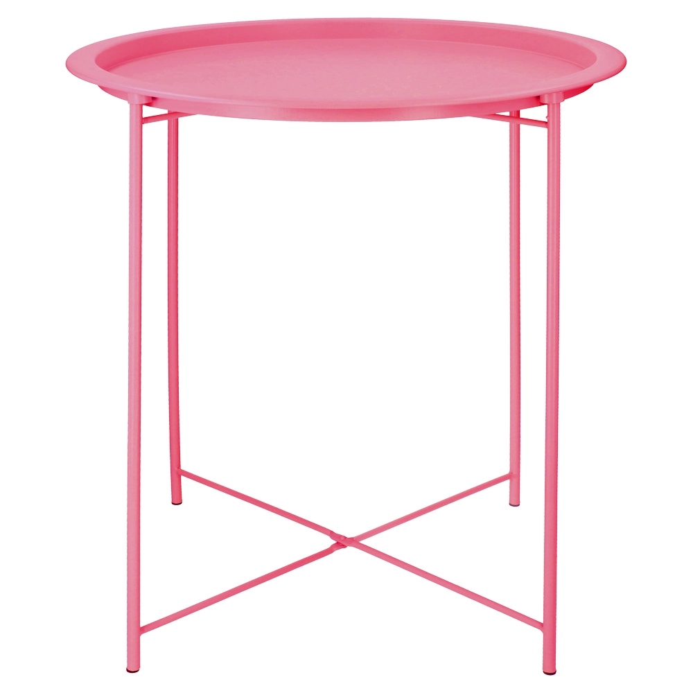 720004_001.webp Metablo, stočić, metalni, roze, 47 x 47 x 51cm - Slika 1