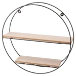 Frame circle, metalna polica za zid, crna, 40 x 10 x 40cm