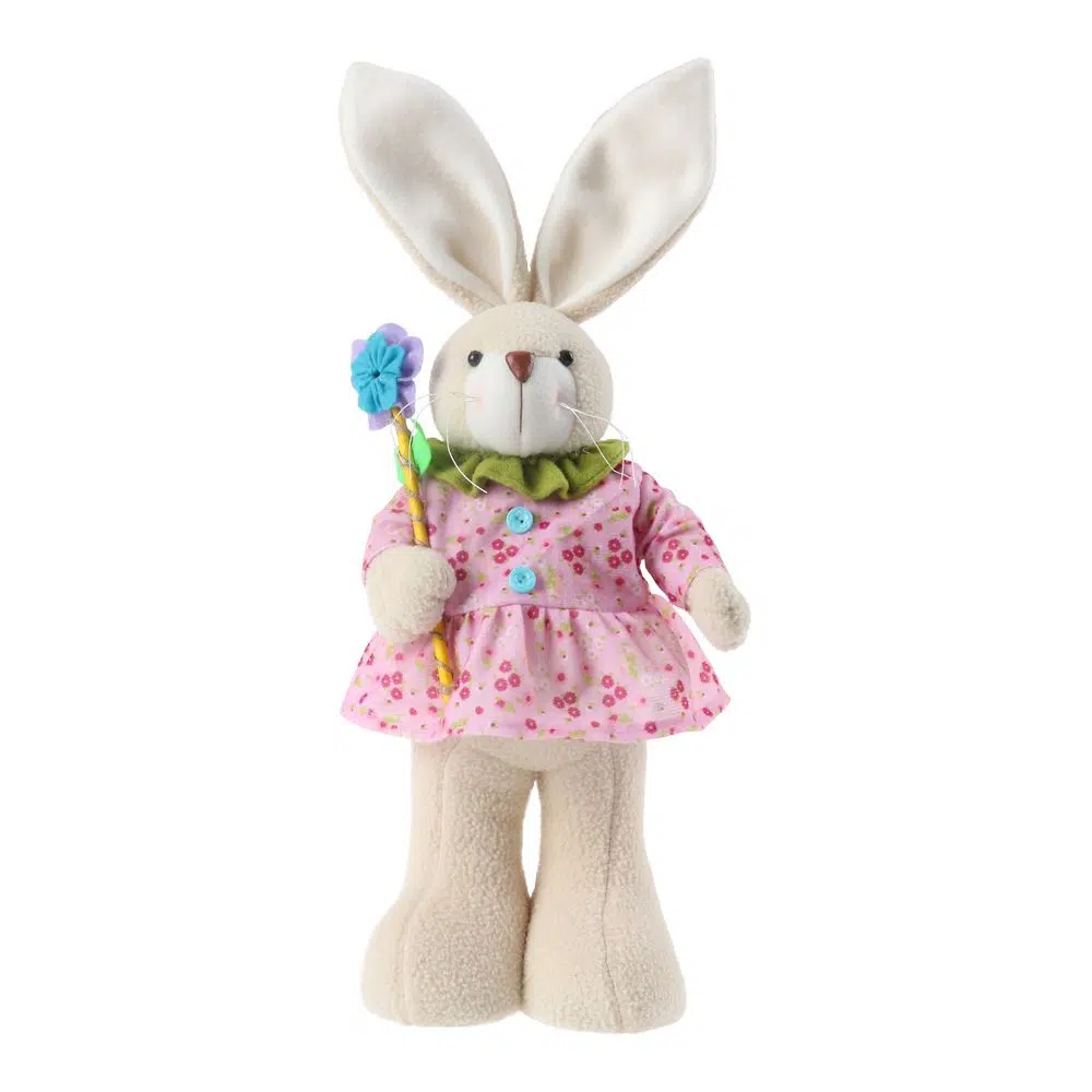 731261_001.webp Fluffy, uskršnja dekorcija, zec, devojčica, 41cm - Slika 1