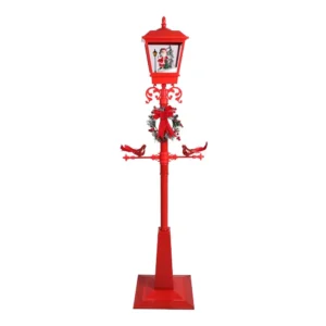 Monti, ulična snežna lampa, crvena, 180cm