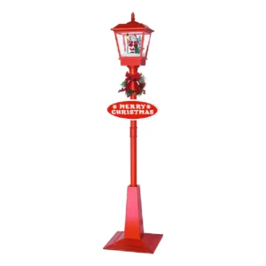 Monti, ulična snežna lampa, crvena, 180cm