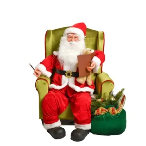 Deco Santa, Deda Mraz u fotelji, muzički, 81cm