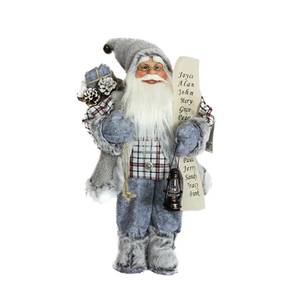740833_001.webp Deco Santa, Deda Mraz, siva, 45cm - Slika 1