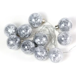 Lamput, novogodišnje lampice, 10LED, kuglice, pahulja, bela