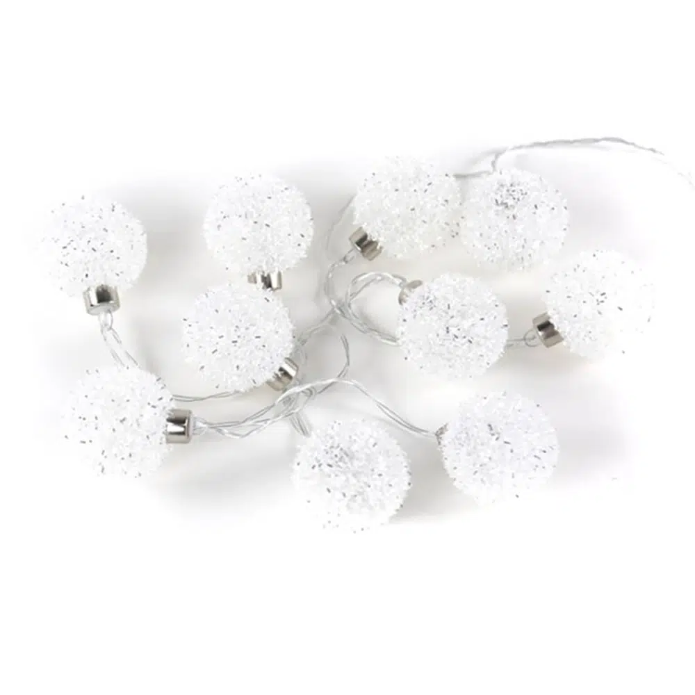 741102_001.webp Lamput, novogodišnje lampice, 10LED, kuglice, bela - Slika 1