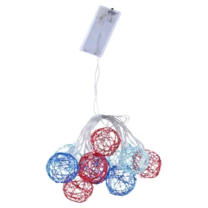 Lamput, novogodišnje lampice, 10LED, loptica, metalna