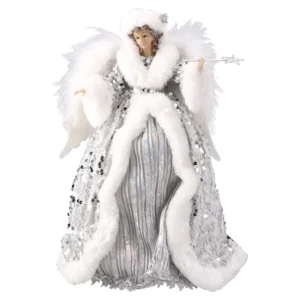 Angel 10, novogodišnja dekoracija, vila, srebrna, 40cm