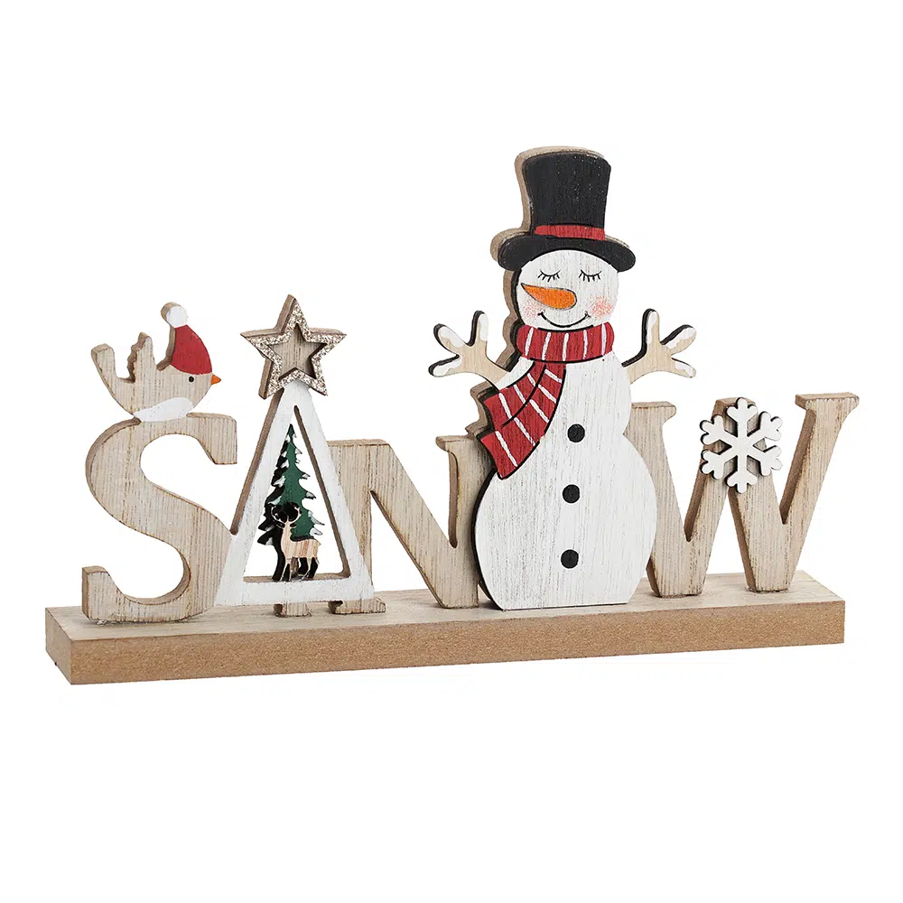 751621_001.webp Nipper, novogodišnja dekoracija, drvena, Snow, 14cm - Slika 1