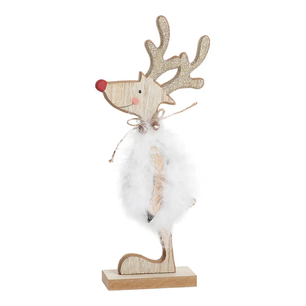 751631_001.webp Rudolf, novogodišnja dekoracija, drvena, irvas, 30cm - Slika 1