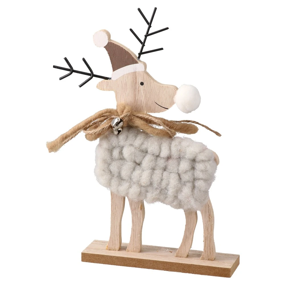 751647_001.webp Sven, novogodišnja dekoracija, irvas plišani, bež, 21.5cm - Slika 1