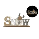 Sven, novogodišnja dekoracija, drvena, Snow, 14cm