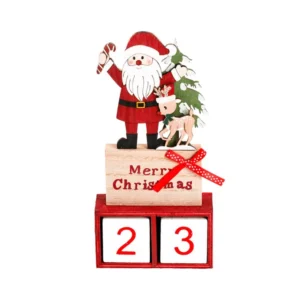 Rudolf, novogodišnja dekoracija, kalendar, drvena,  Deda Mraz, 20cm