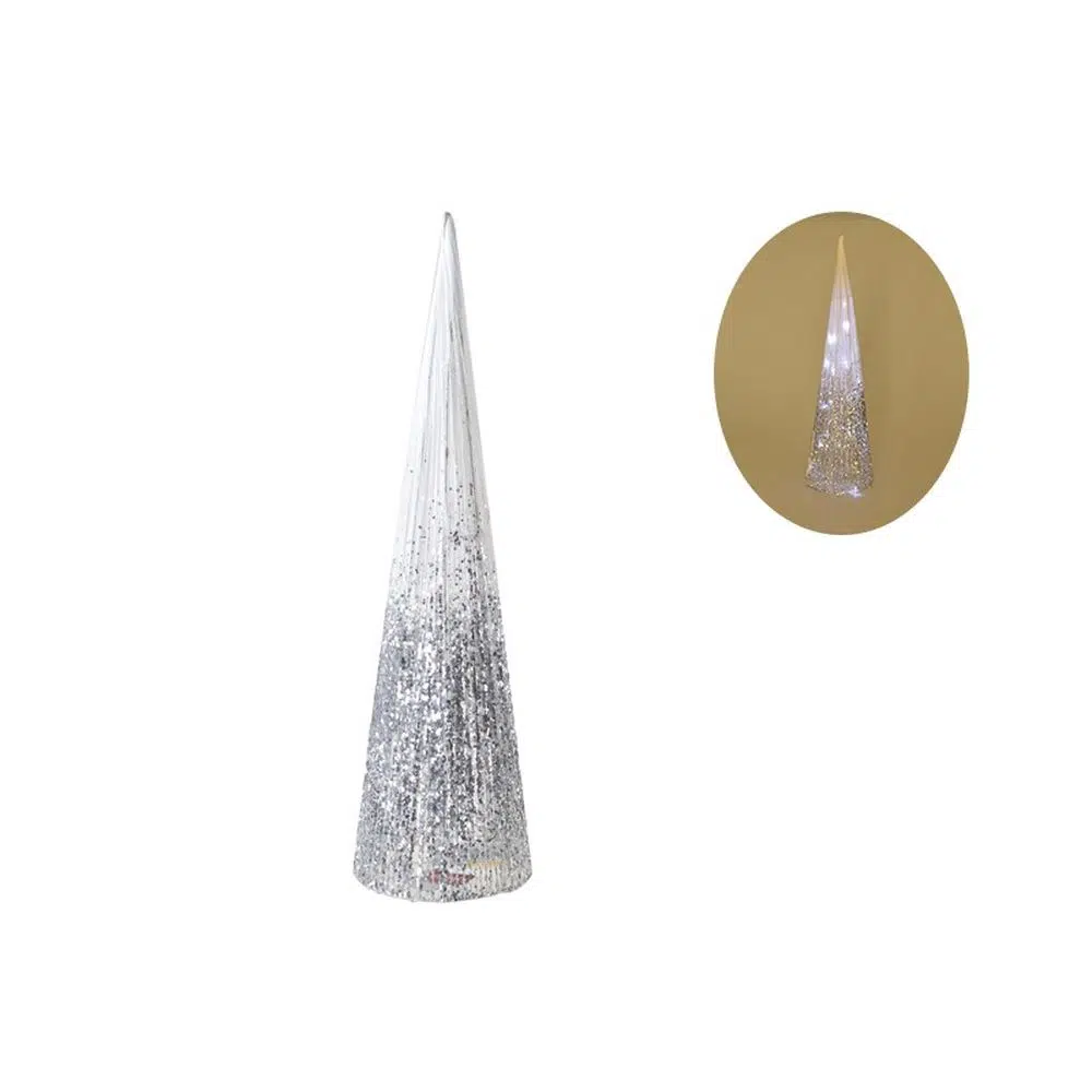 760011_001.webp Shiny cone, jelka, svetlucava, srebrna, 80cm - Slika 1
