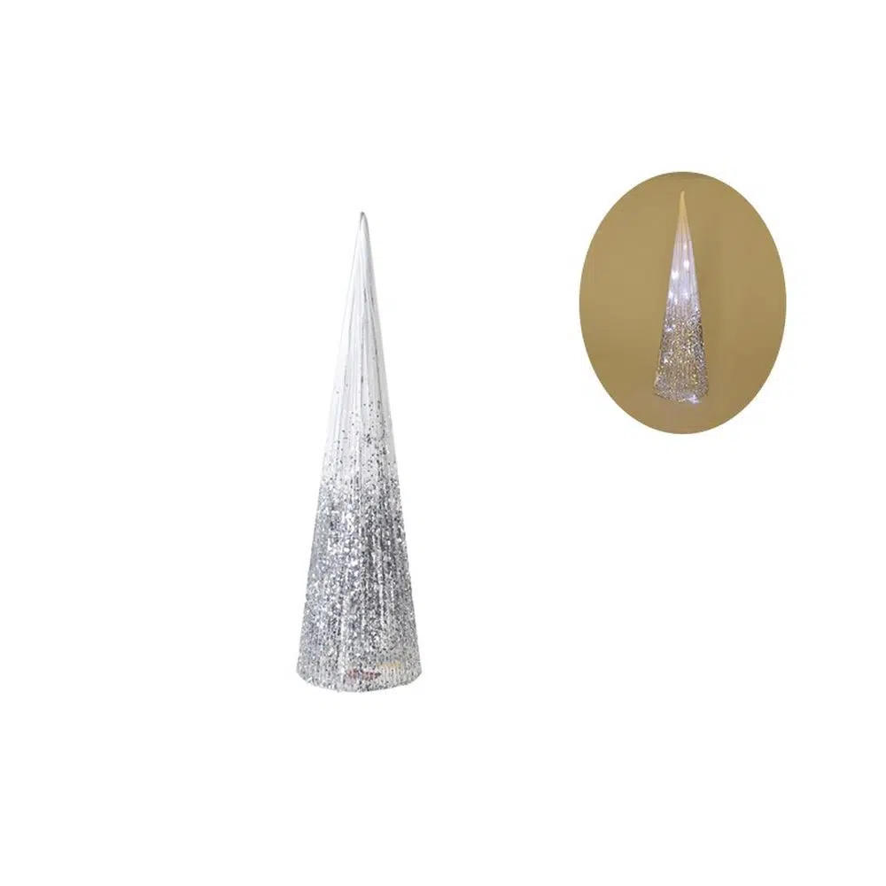 760016_001.webp Shiny cone, jelka, svetlucava, srebrna, 60cm - Slika 1