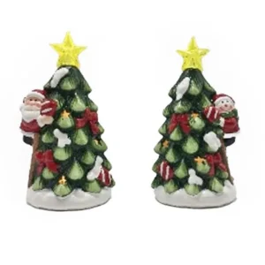 Rabbler, novogodišnja figura, keramička, jelka, LED, 15cm