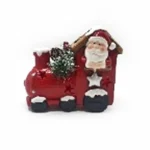 Rabbler, novogodišnja figura, keramička, voz, LED, 14cm